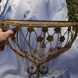 2 Flower Wall Sconce Shelves - Mustard Yellow 