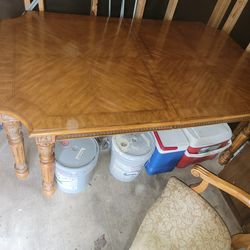 Solid Wood Dining Table, Incl 2 end chairs