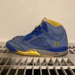Retro Laney Jordan 5 Blue Yellow Size 11