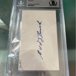Edd Roush Autographed Index Card 