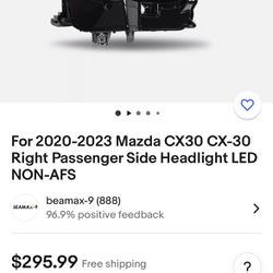 For 2020-2023 Mazda CX30 CX-30 Right Passenger Side Headlight LED NON-AFS