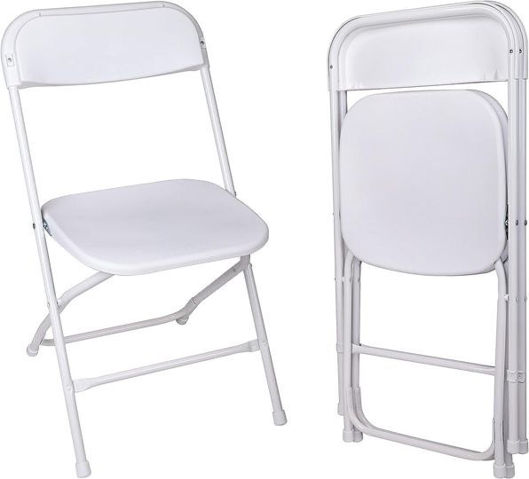 Set of 2 White Folding Chairs