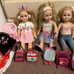 Girls Dolls And Accessories Set