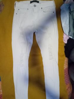 Women's Express Mid Rise Skinny White Leggings Jeans Size 2 R