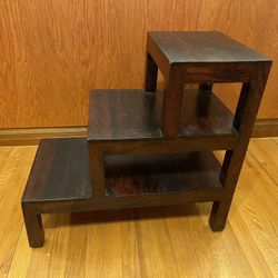 Solid Wood Three Step Side Table