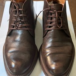 Espresso Brown leather chukka boots, Italian leather men boots, men shoes, Size 10.5 