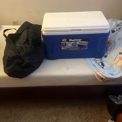 3 bedroom tent & an a cooler
