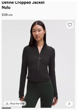 Lululemon Define Cropped Jacket Nulu- Black -size 6- Brand New With Tags