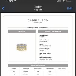 Gabriel And Co Diamond Ring