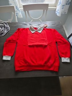 Willy Wonka Red Sweatshirt with Collar