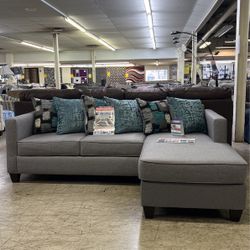 All Over Pebble Graphite 2pc Sectional