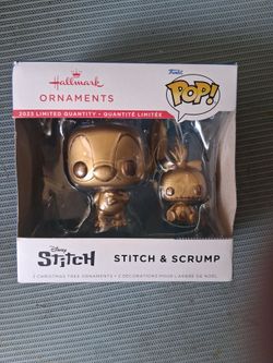 Funko stitch an scrump ornaments