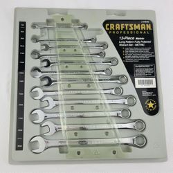 New Craftsman Pro 12 pc Long Polished Metric Wrench Set USA