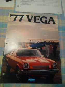 Vintage 1977 Chevrolet Vega/ sales brochure & car dealer information album / feature and specification guide