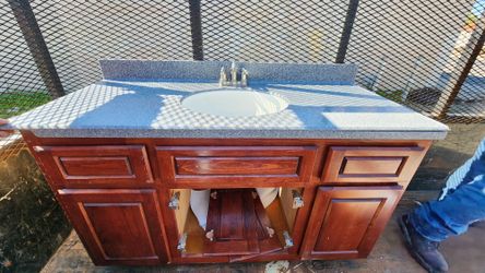 Vanity Cabinet And Sink And Marble Top