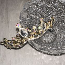 Royal Rhinestones & Gold Princess Crown Tiara for Girls Birthday Hair Accessory