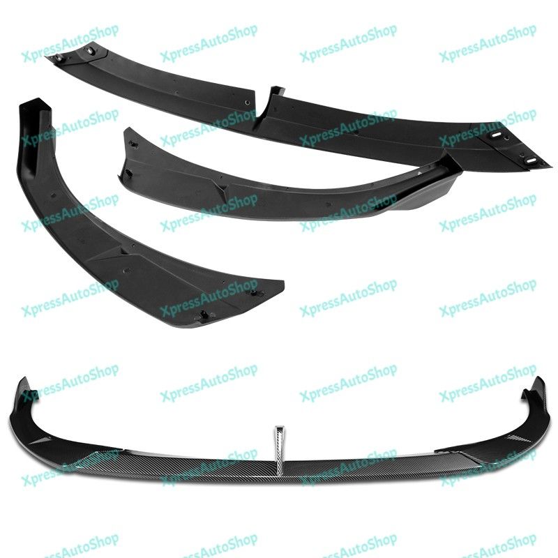 For 2019-2024 Mazda 3 Hatchback MS-Style Carbon Painted Front Bumper Lip Spoiler -(2-PU-354-PCF