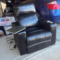 Black Leather Power Recliner