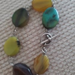 NEW STERLING SILVER GEMSTONE BRACELET