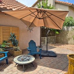 Patio Umbrella Cantilever Weighted Base 11ft