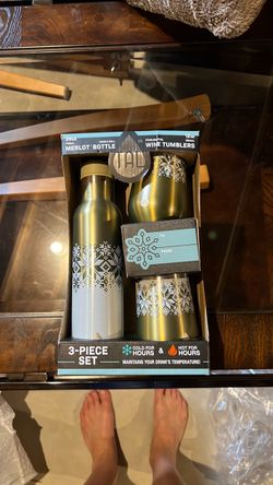 IRAL 3-Piece Stainless Steel Bottle & Wine Tumbler Set