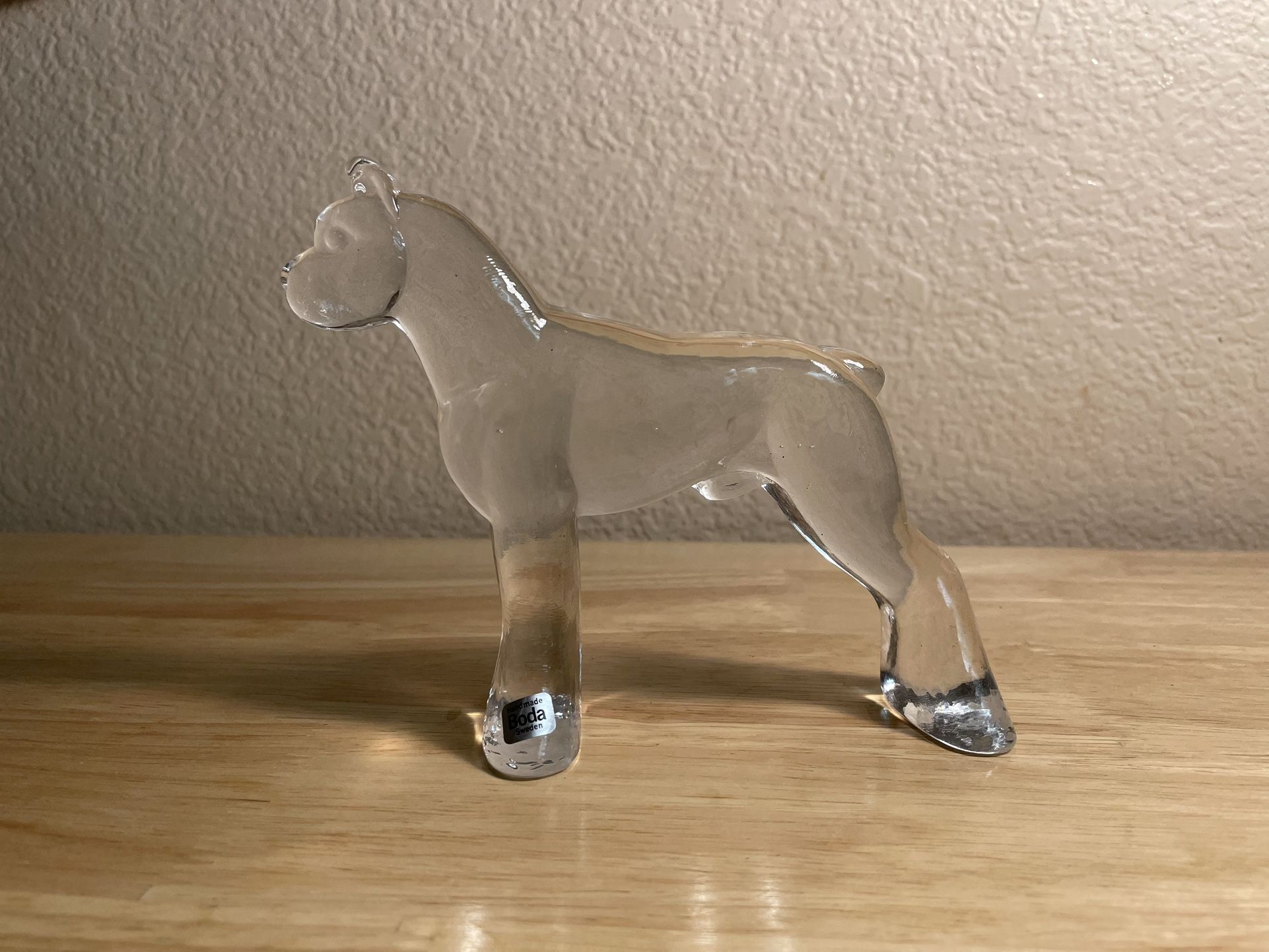 Vintage Kosta Boda Bertil Vallien Dog Crystal Art Glass Figurine Paperweight Sculpture
