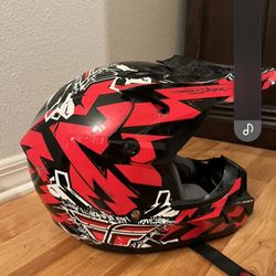 Fly Motorcross Racing Helmet Red/Black Youth Small