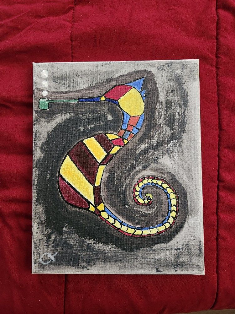 Seahorse Smoking Painting