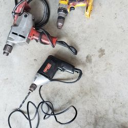 3 Drills Heavy Duty Cordless And Power.  