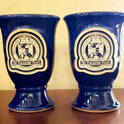 2012 Az Renaissance Festival Navy Blue Pleasure Feast Goblet Mugs x 2 *Please Read Entire Description!*