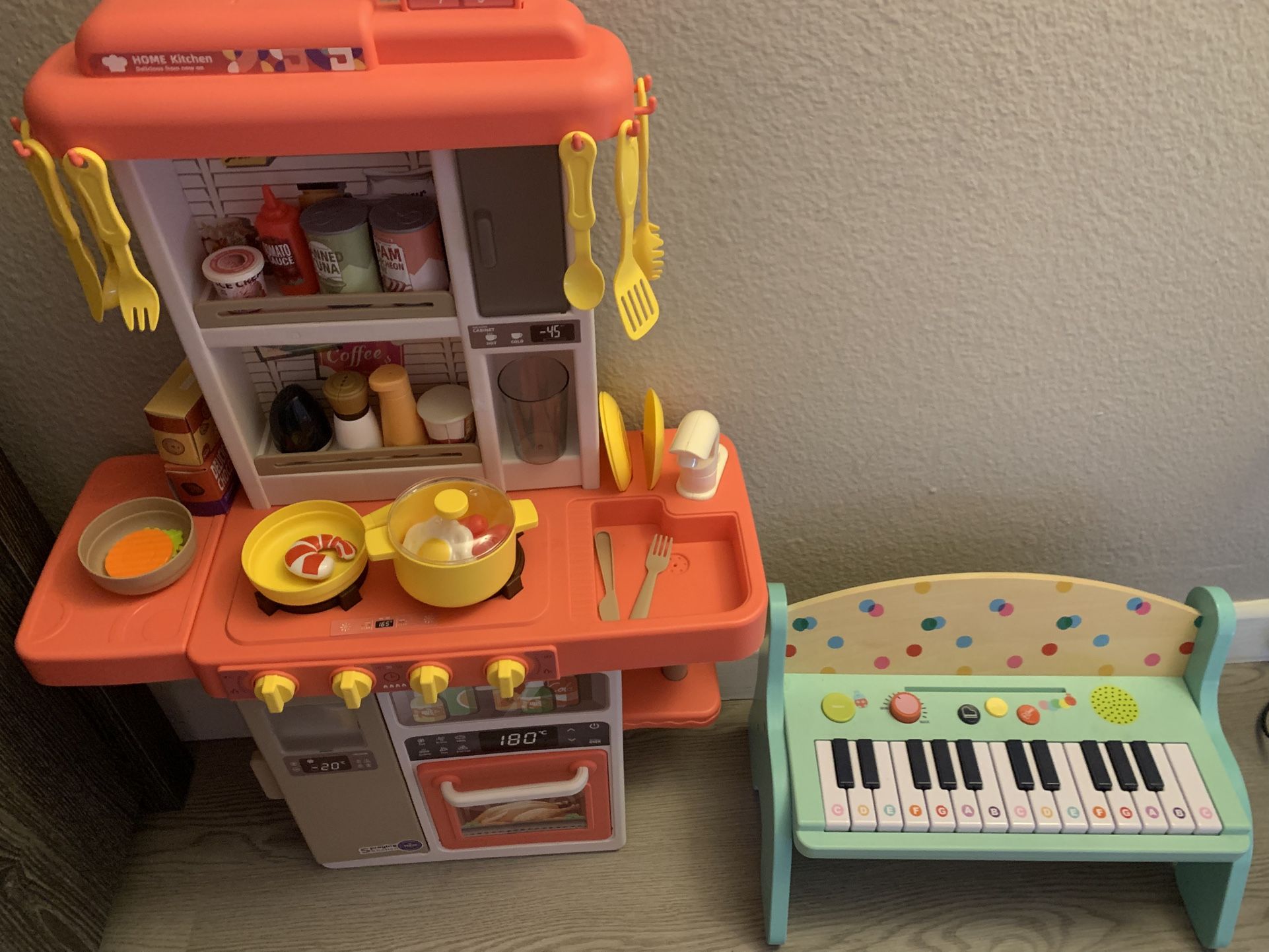 Kitchen And Piano Set. Both Sold Together