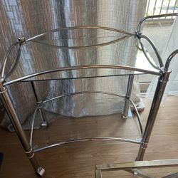 Glass and Chrome Bar Cart