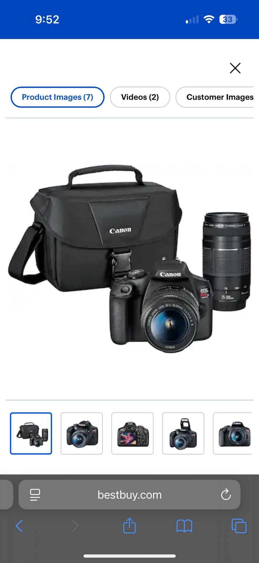 Canon Camera Set With Bag