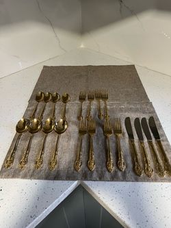 20 pc gold stainless steel flatware