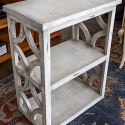 Rustic Grey Wood 2 Tier Open Shelf