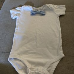 Baby Onesie With Blue Bow Tie