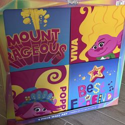 Trolls 4 Piece Wall Art
