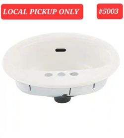 ➿️ BOOTZ Laurel Round Drop-In Sink White 19 inch Porcelain #5003