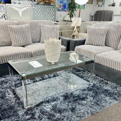 Stunning Grey Plush Sofa&Loveseat Available Amazing Deal $999 (Huge Saving)