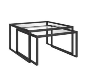 NEW Rocco Nesting Coffee Table Set Blackened Bronze