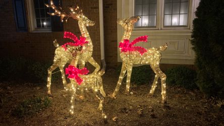 Christmas in the Summer—Trio of Lighted Deer
