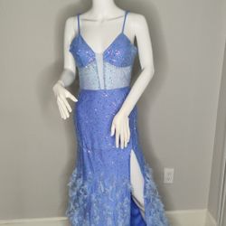 Sequin Feather Prom Dress, Gown,  Size 11