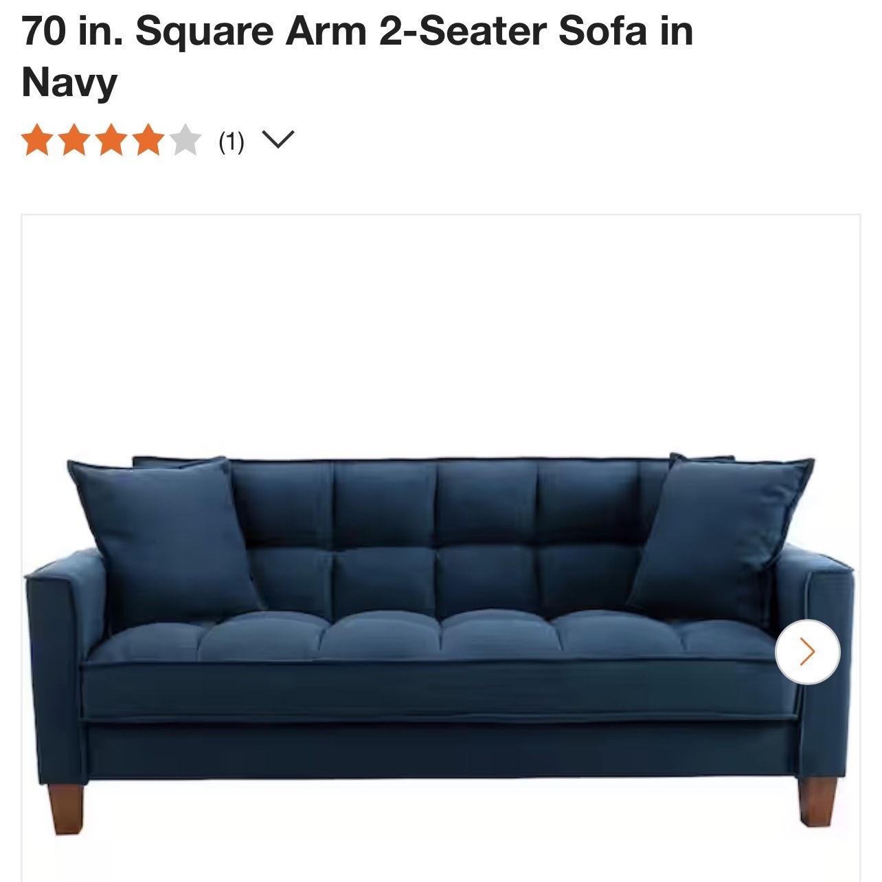 Blue Microfiber 70” Sofa Brand New In Box 