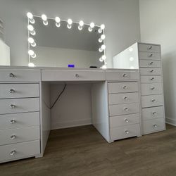 Glass Top Vanity Set - MUST GO  TODAY!