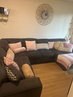 Grey sectional couch