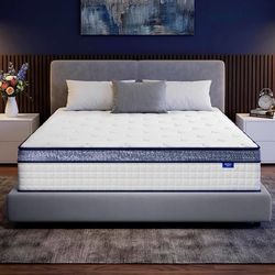 S20 $150  King Size Mattress, 12 Inch Hybrid King Mattress in a Box, Memory Foam Individual Pocket Springs, Medium Firm Comfort, Motion Isolation, Ide