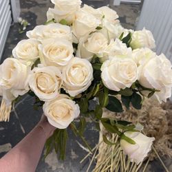Fake White Roses