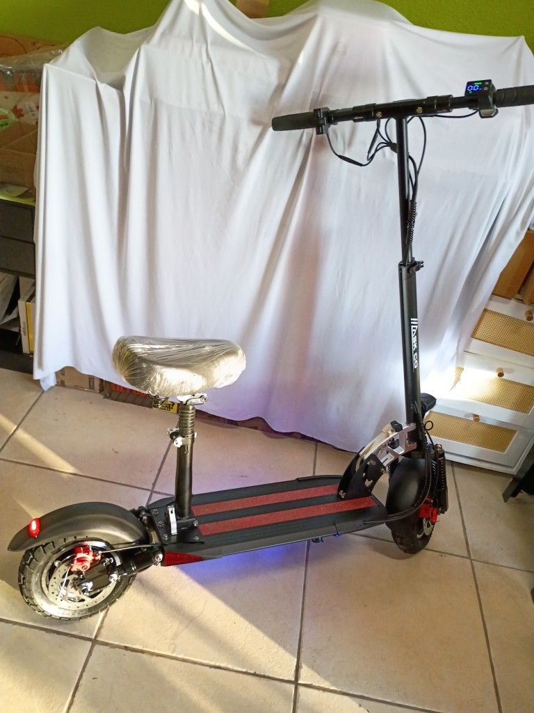 ASKGO Q2 1200W Peak Off Road Electric Scooter for Adults ,3 speed&27MPH &35Mile Escooter,48V 15AH Electric Scooter With Detachable/Foldable seat, 10''