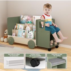 Brand New Montessori Bookshelf With Seat For Toddler