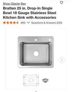Glacier Bay Bratten 25in. Kitchen Sink